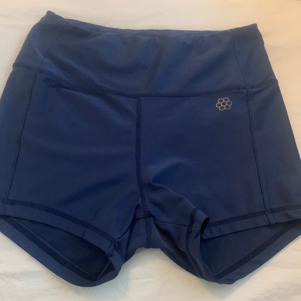womens blue spandex shorts